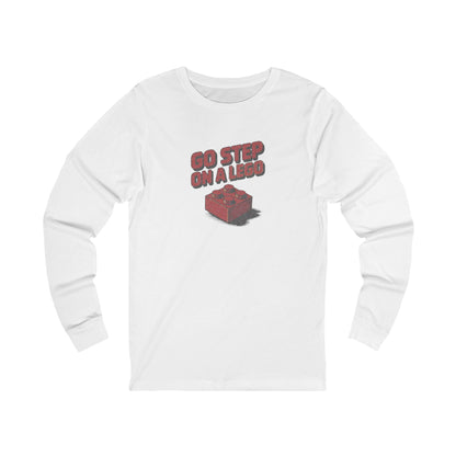 Go Step on a LEGO — Red Plastic Brick Retro Long Sleeve (Light)