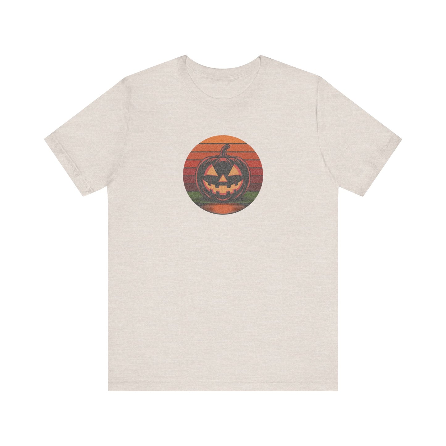 Retro Jack: Bold Grin — Halloween Sunset Tee (Light)
