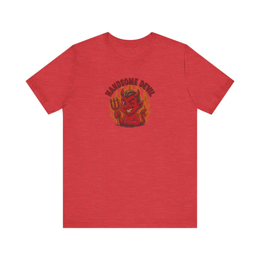 Handsome Devil — Fiery Retro Halloween Tee (Light)
