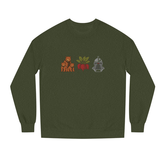 Bears, Beets, Battlestar (Icons) — Retro Sweatshirt (Dark)