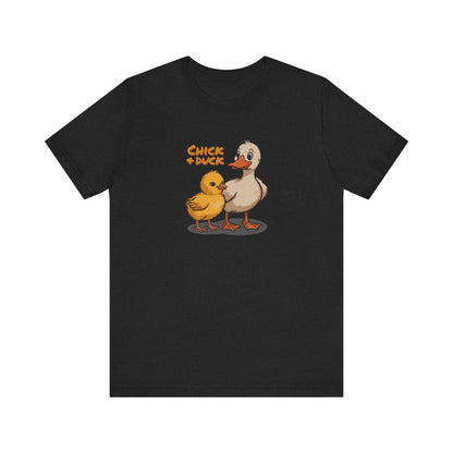 The Chick and the Duck — Friends Retro Tee (Dark)