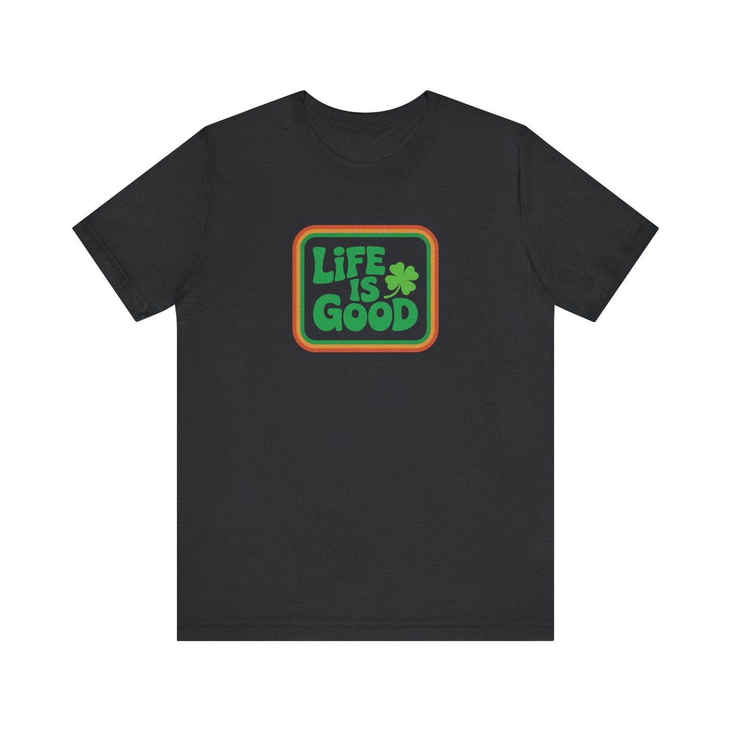 Life Is Good, Shamrock Style — St. Patrick’s Retro Tee (Dark)