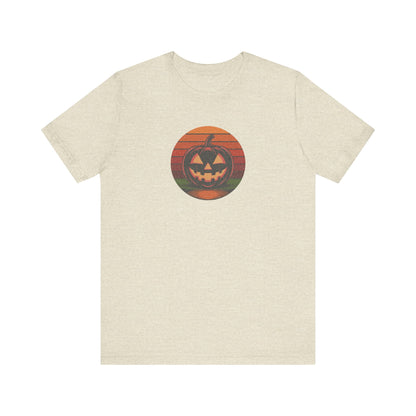 Retro Jack: Bold Grin — Halloween Sunset Tee (Light)