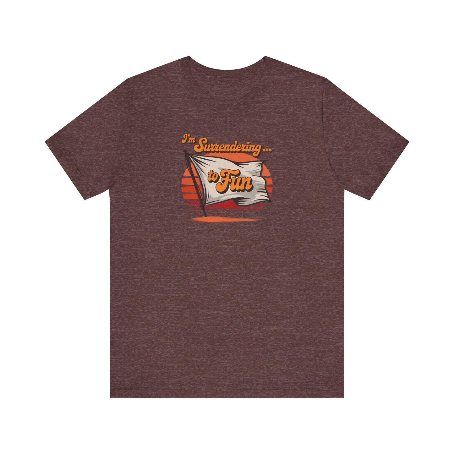 I'm Surrendering to Fun — Fun with Flags Retro Tee (Dark)