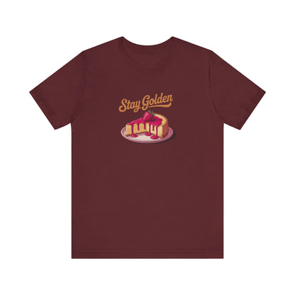 Stay Golden — Retro Cheesecake Graphic Tee (Dark)