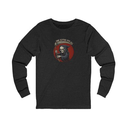 One Scythe Fits All — Grim Reaper Retro Long Sleeve (Dark)