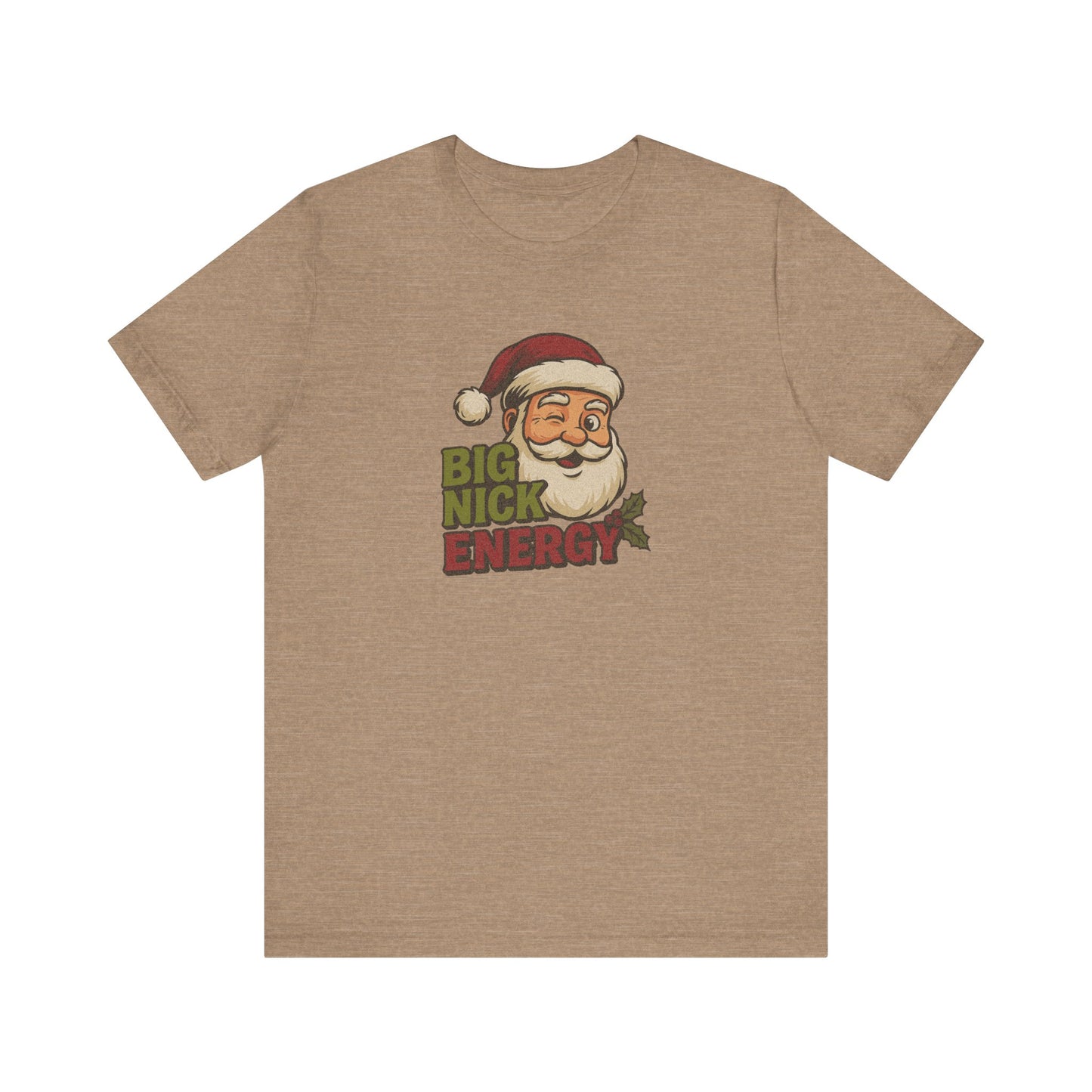 Big Nick Energy — Retro Santa Christmas Tee (Light)