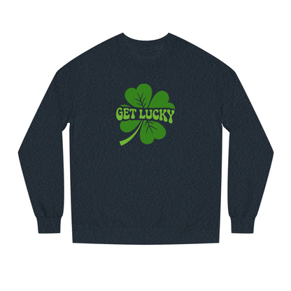 I’m Up All Night to Get Lucky — St. Patrick's Retro Sweatshirt (Dark)