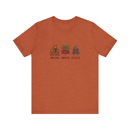 Bears, Beets, Battlestar (Captions) — Retro Tee (Light)