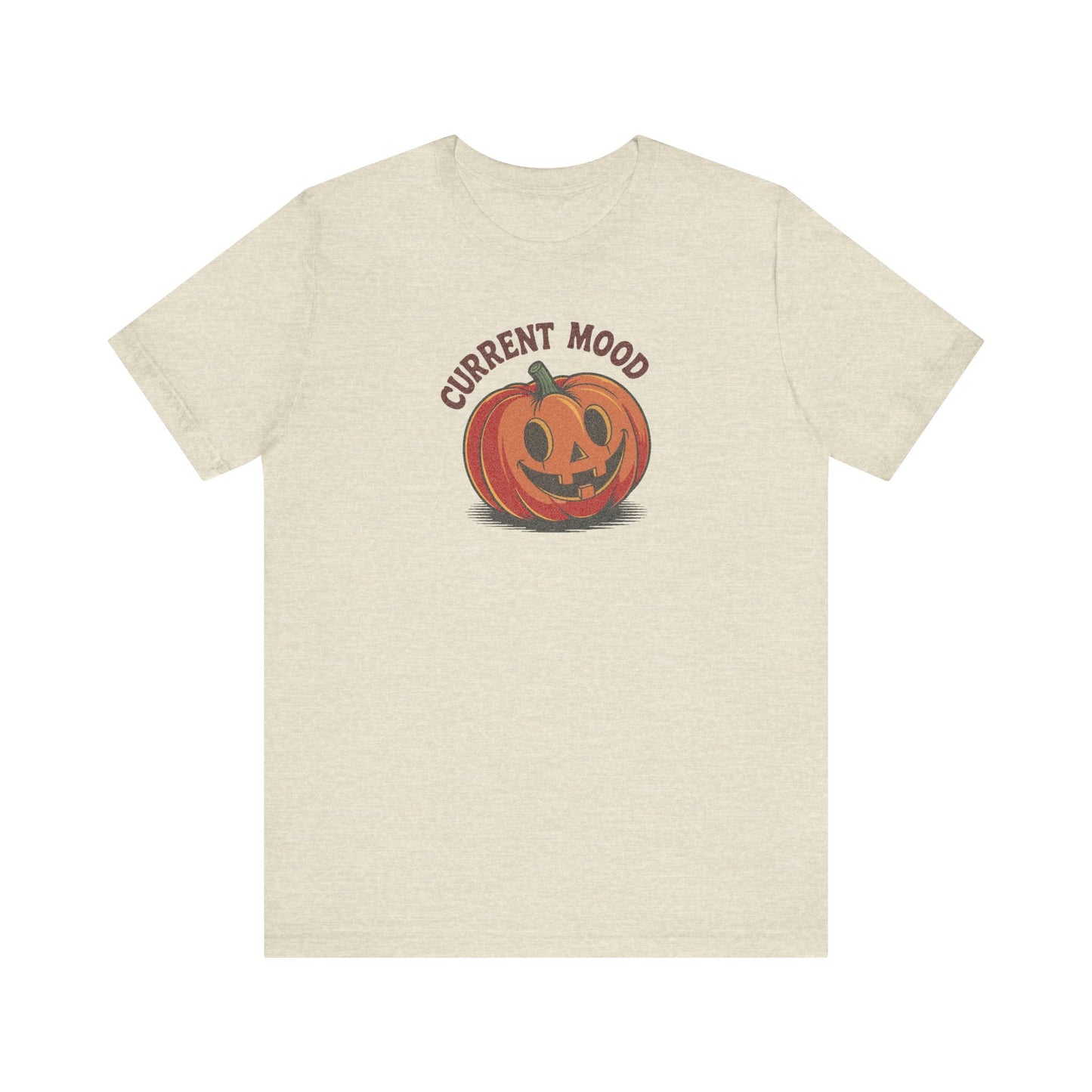 Current Mood (Cute Pumpkin) — Retro Halloween Tee (Light)