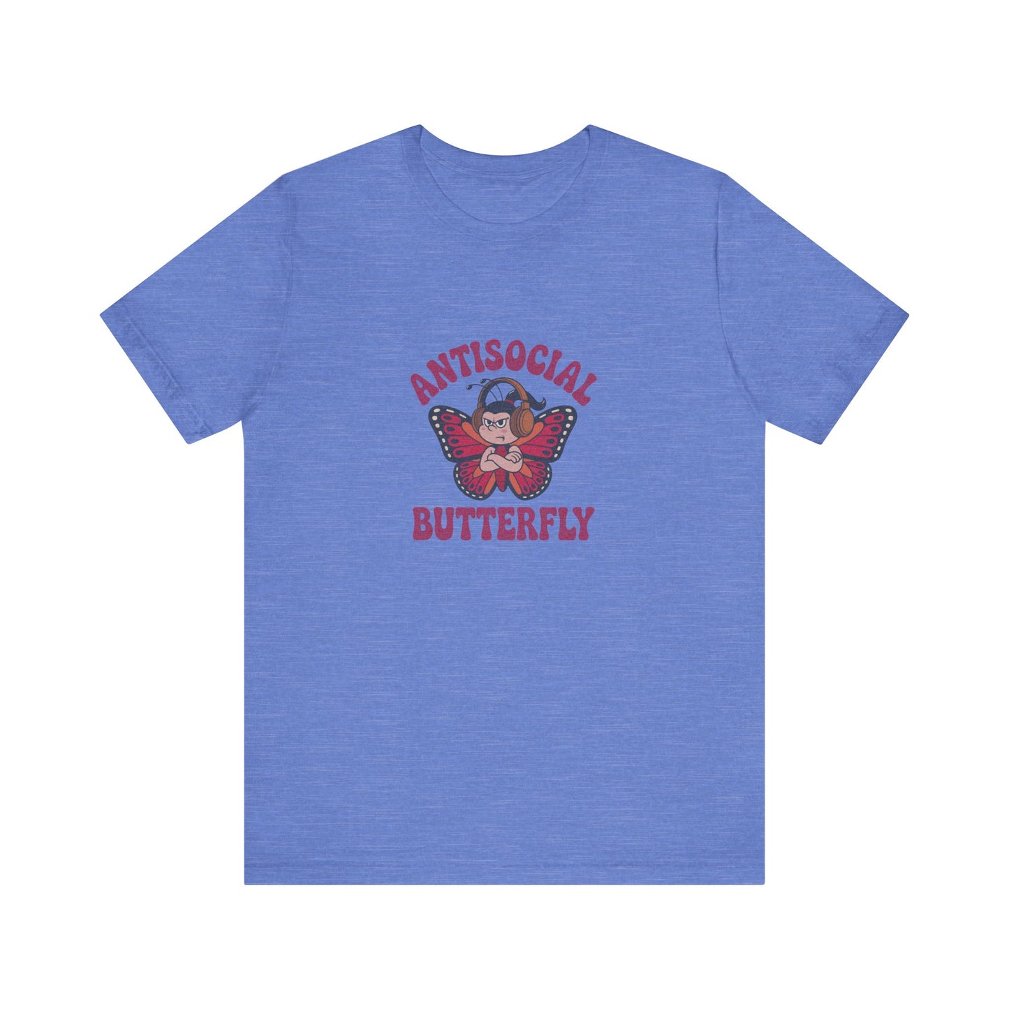 Antisocial Butterfly (Female) — Retro Workout Tee (Light)