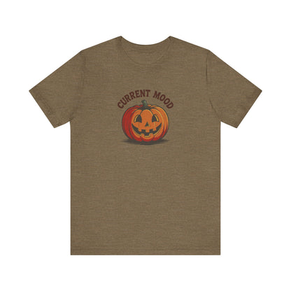 Current Mood (Classic Pumpkin) — Retro Halloween Tee (Light)