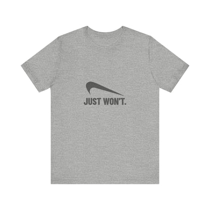 Just Won’t Athletic Parody — Retro Workout Tee (Light)
