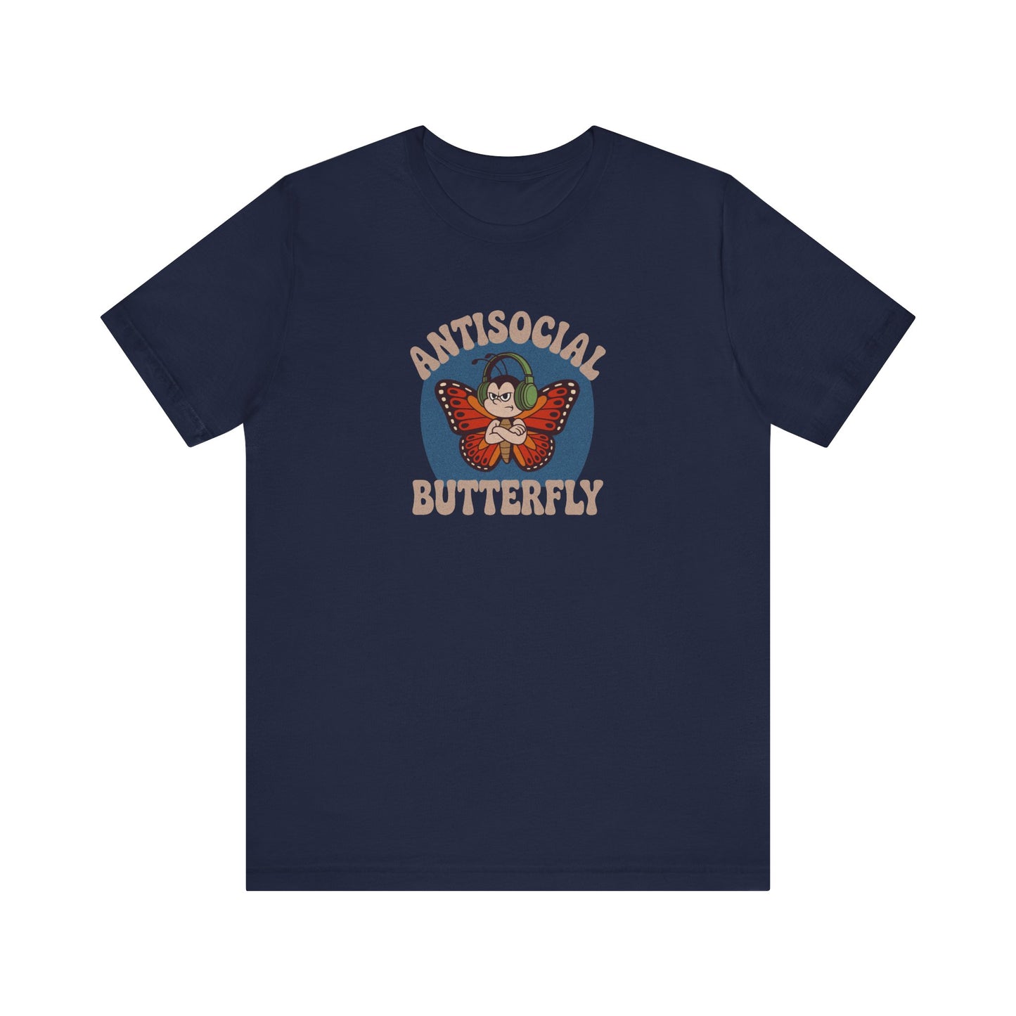 Antisocial Butterfly (Male) — Retro Workout Tee (Dark)