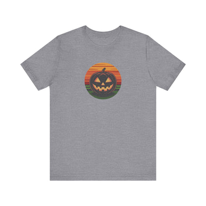 Retro Jack: Glowing Classic — Halloween Sunset Tee (Light)