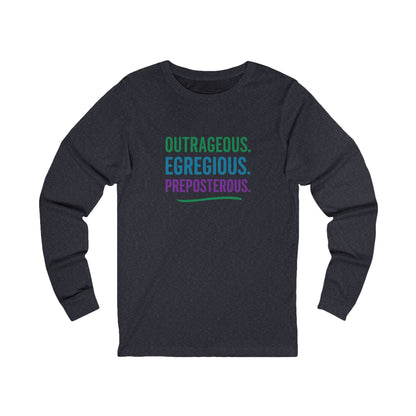 Outrageous Egregious Preposterous (Cool Gradient) — Seinfeld Retro Long Sleeve (Dark)