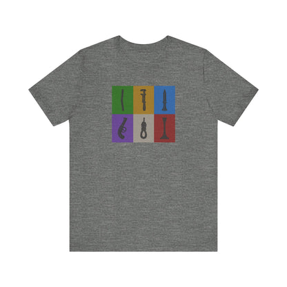 Six Ways Into the Evidence Locker — Clue Retro Tee (Light)