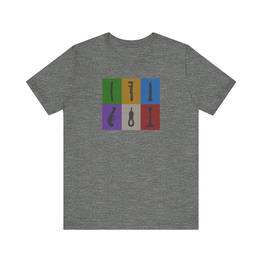 Six Ways Into the Evidence Locker — Clue Retro Tee (Light)