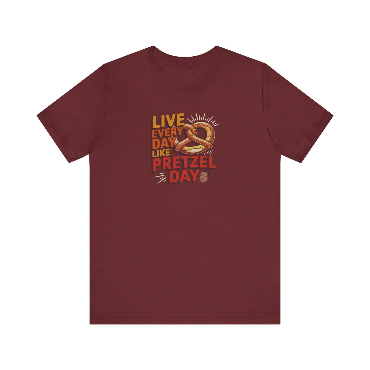 Live Every Day Like Pretzel Day — Stanley Hudson Retro Tee (Dark)
