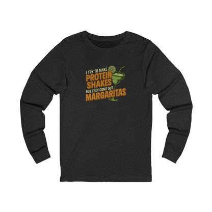 Protein Shakes (Oops, All Margaritas) — Retro Long Sleeve (Dark)