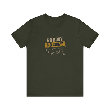 No Body, No Crime — Psych Crime Scene Retro Tee (Dark)