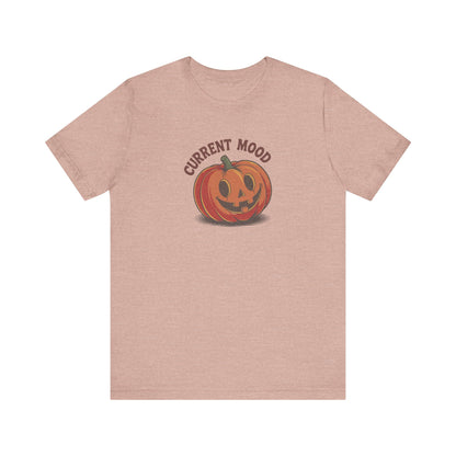 Current Mood (Cute Pumpkin) — Retro Halloween Tee (Light)