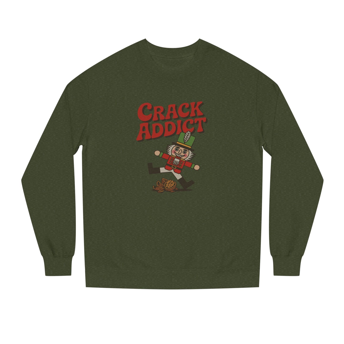 Crack Addict Nutcracker (Unhinged Remix) — Retro Sweatshirt (Dark)