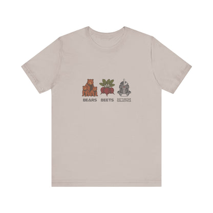 Bears, Beets, Battlestar (Captions) — Retro Tee (Light)