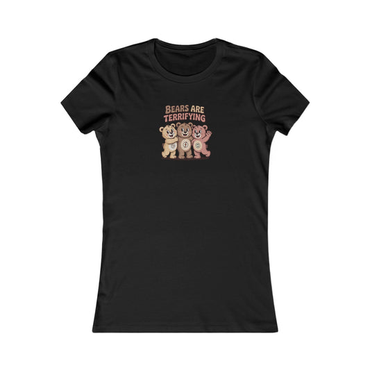 Bears Are Terrifying (Cute Remix) — Retro Women's Tee (Dark)