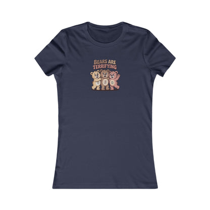 Bears Are Terrifying (Cute Remix) — Retro Women's Tee (Dark)