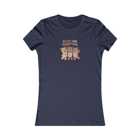 Bears Are Terrifying (Cute Remix) — Retro Women's Tee (Dark)