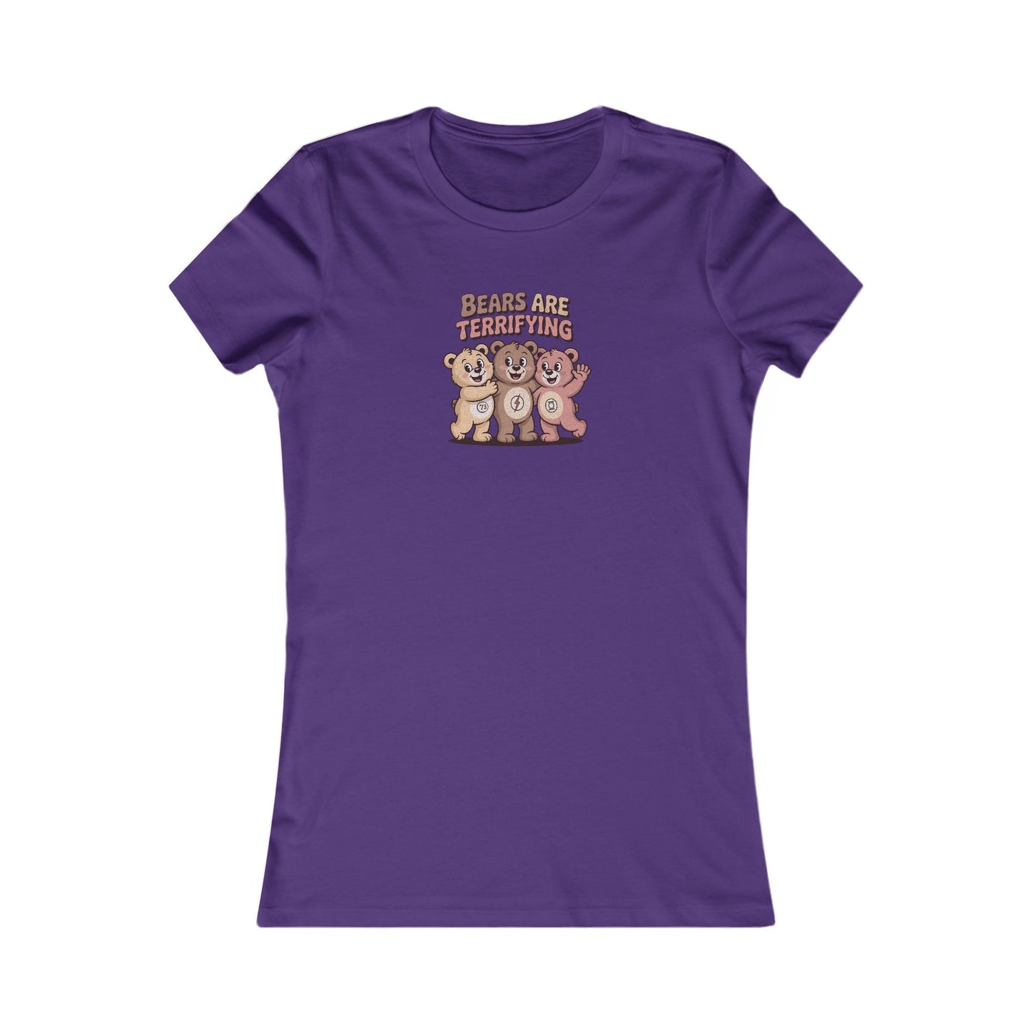 Bears Are Terrifying (Cute Remix) — Retro Women's Tee (Dark)
