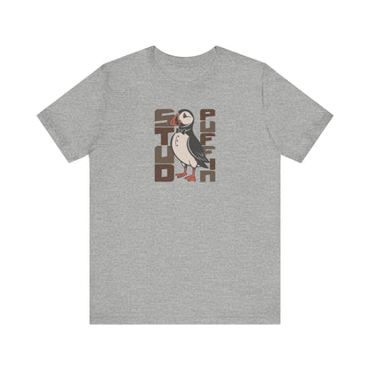 Stud Puffin, Licensed to Chill – Spy-Bird Retro Tee (Light)