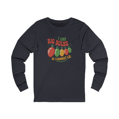 I Like Big Bulbs and I Cannot Lie — Christmas Lights Retro Long Sleeve (Dark)