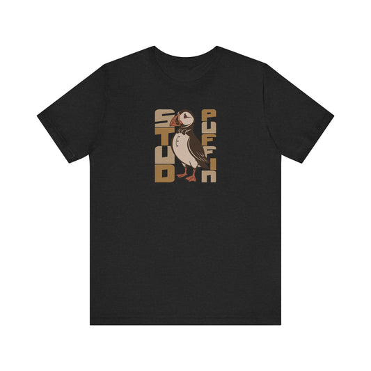 Stud Puffin, Licensed to Chill – Spy-Bird Retro Tee (Dark)