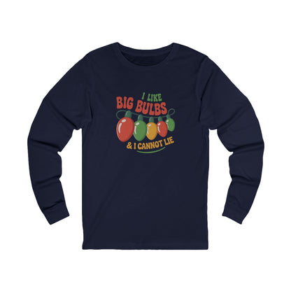 I Like Big Bulbs and I Cannot Lie — Christmas Lights Retro Long Sleeve (Dark)