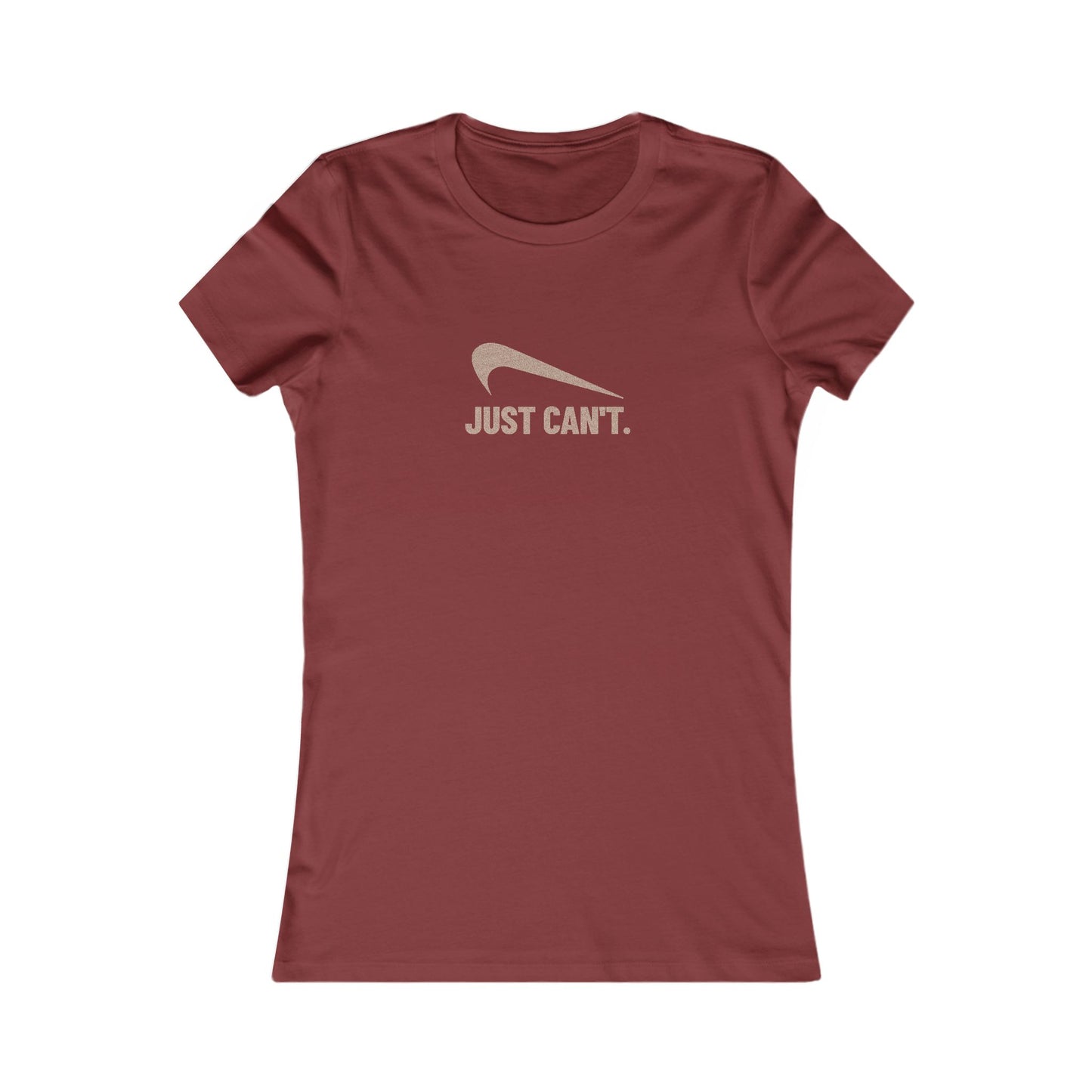 Just Can’t Athletic Parody — Retro Workout Women's Tee (Dark)
