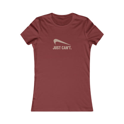 Just Can’t Athletic Parody — Retro Workout Women's Tee (Dark)
