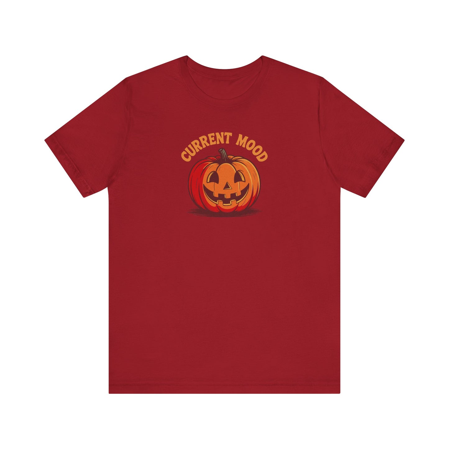 Current Mood (Classic Pumpkin) — Retro Halloween Tee (Dark)