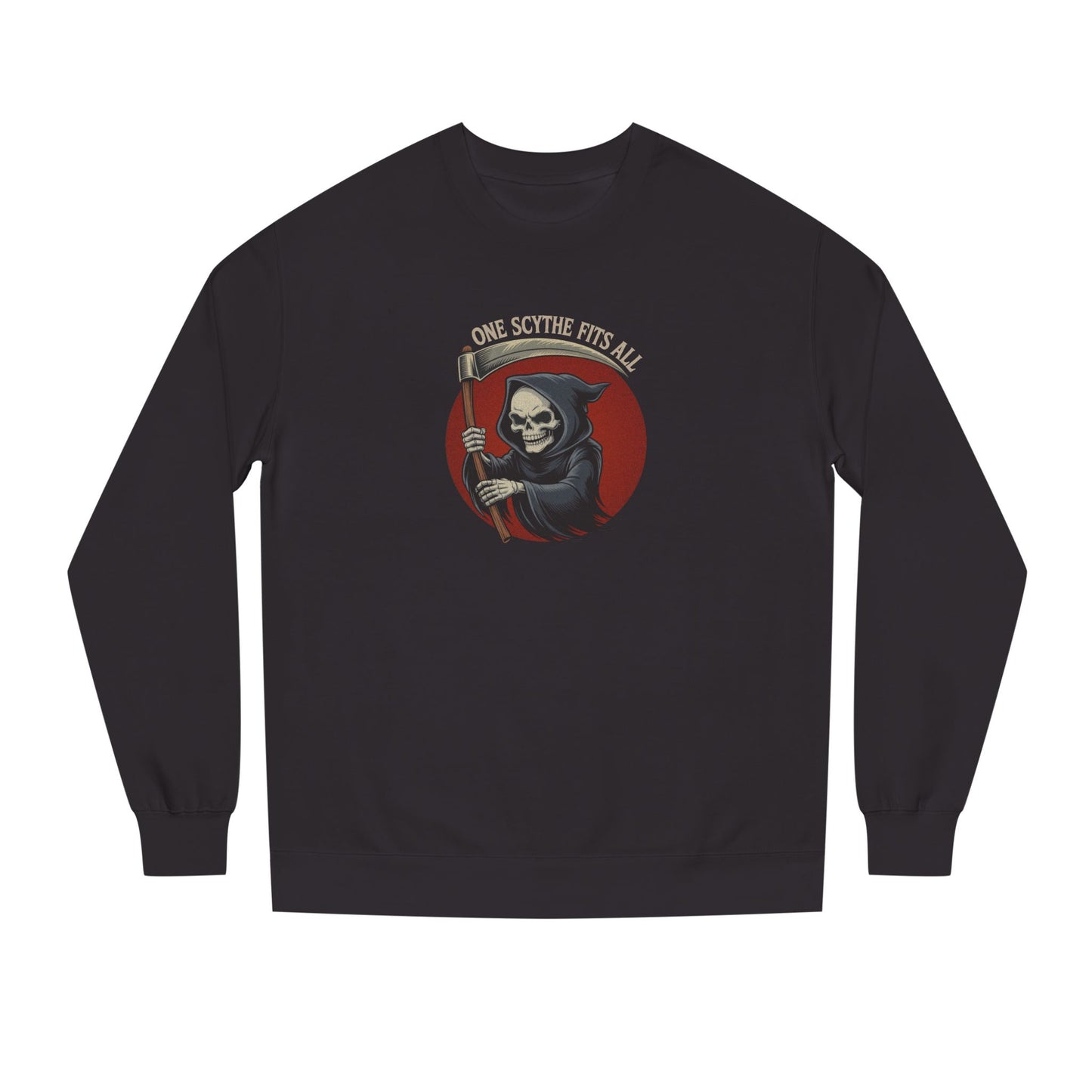 One Scythe Fits All — Grim Reaper Retro Sweatshirt (Dark)