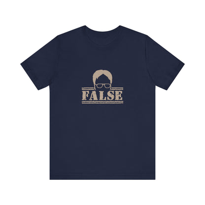 Dwight Schrute FALSE —  The Office-Inspired Retro Tee (Dark)