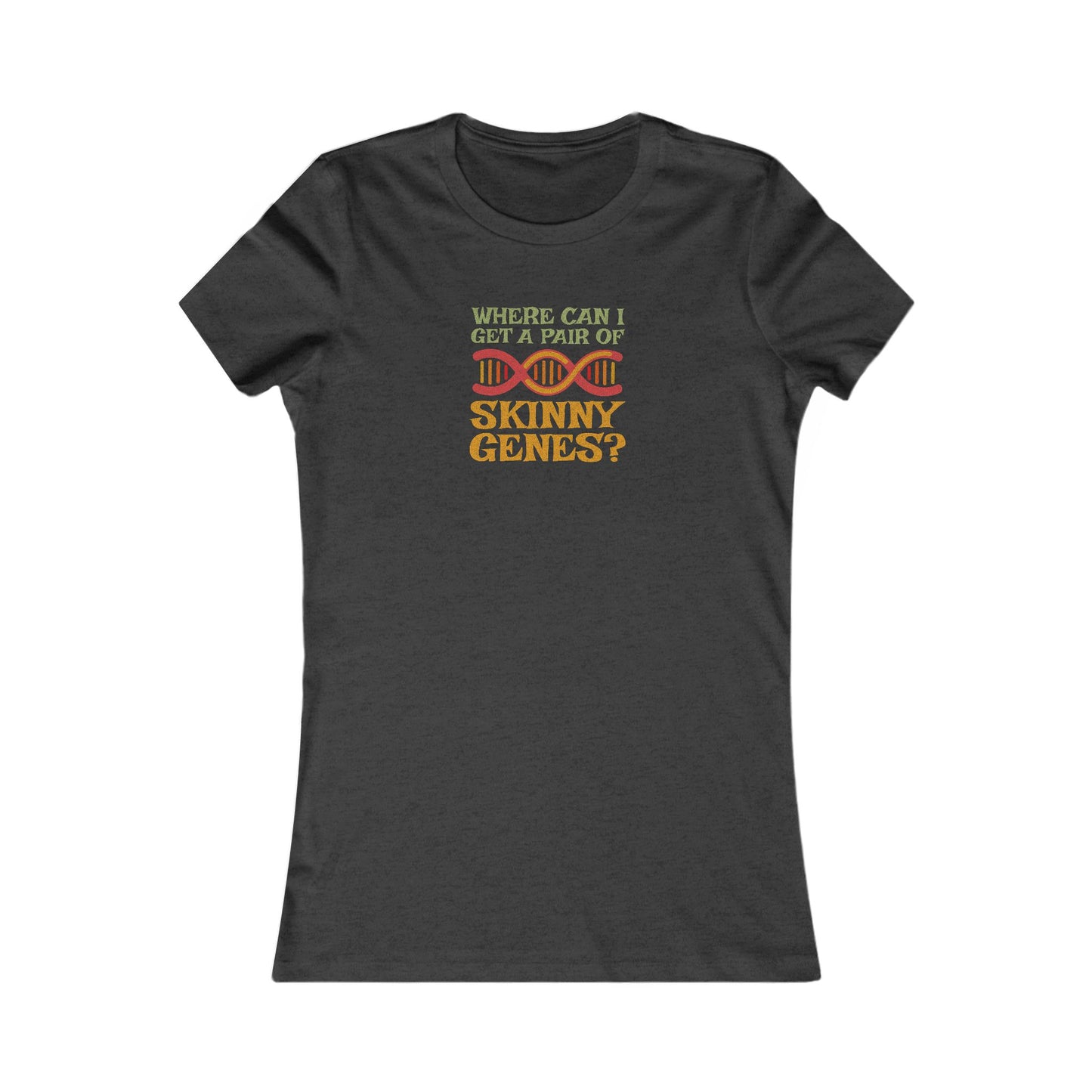 Pair of Skinny Genes (Colorful) — Retro Graphic Women's Tee (Dark)