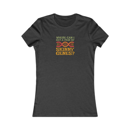 Pair of Skinny Genes (Colorful) — Retro Graphic Women's Tee (Dark)