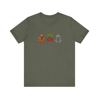 Bears, Beets, Battlestar (Icons) — Retro Tee (Dark)