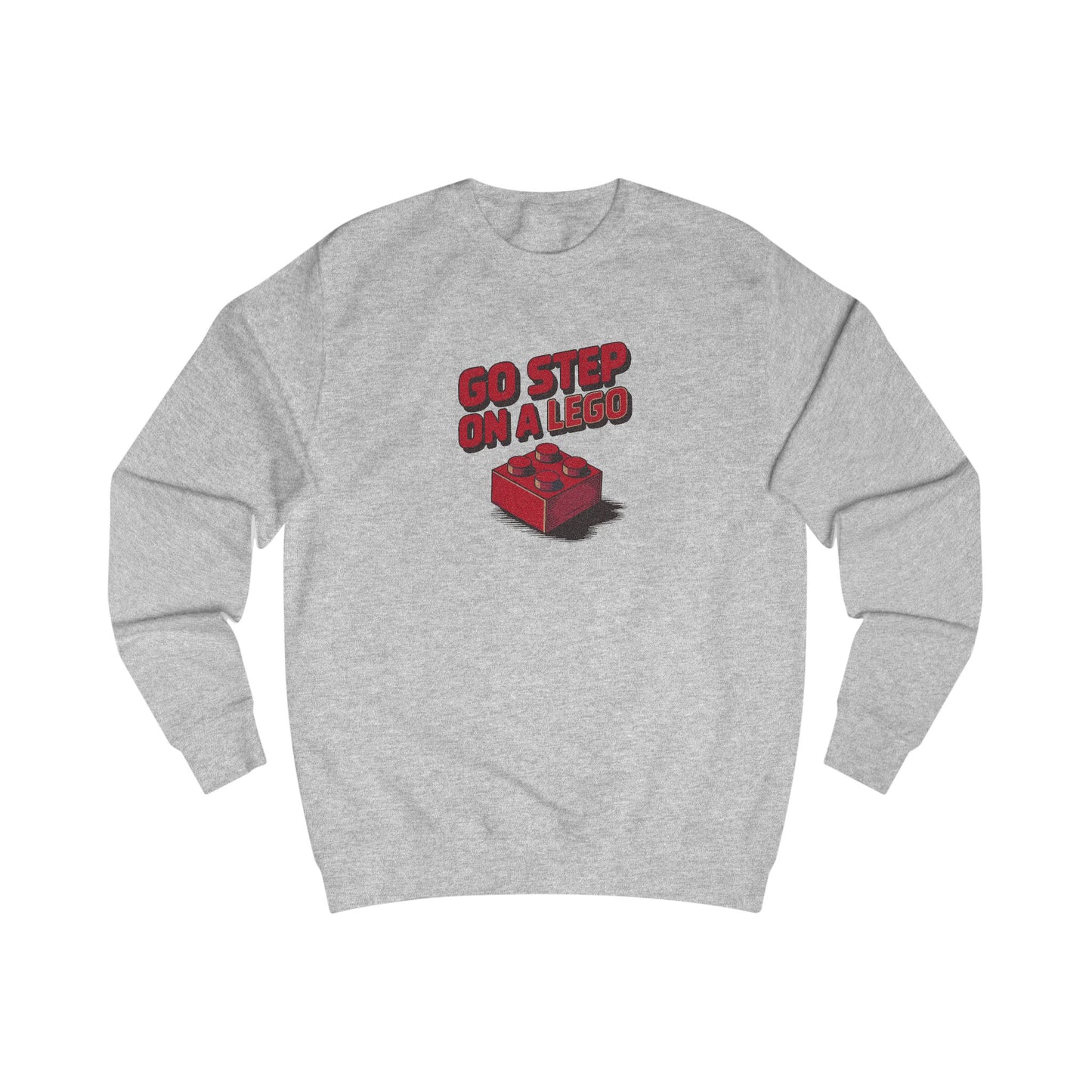 Go Step on a LEGO — Red Plastic Brick Retro Sweatshirt (Light)