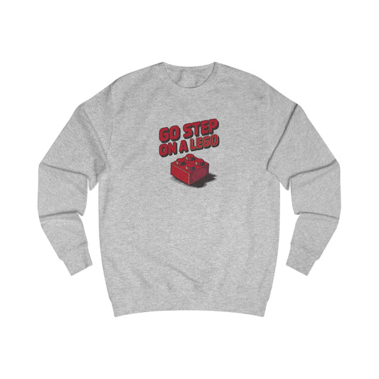 Go Step on a LEGO — Red Plastic Brick Retro Sweatshirt (Light)