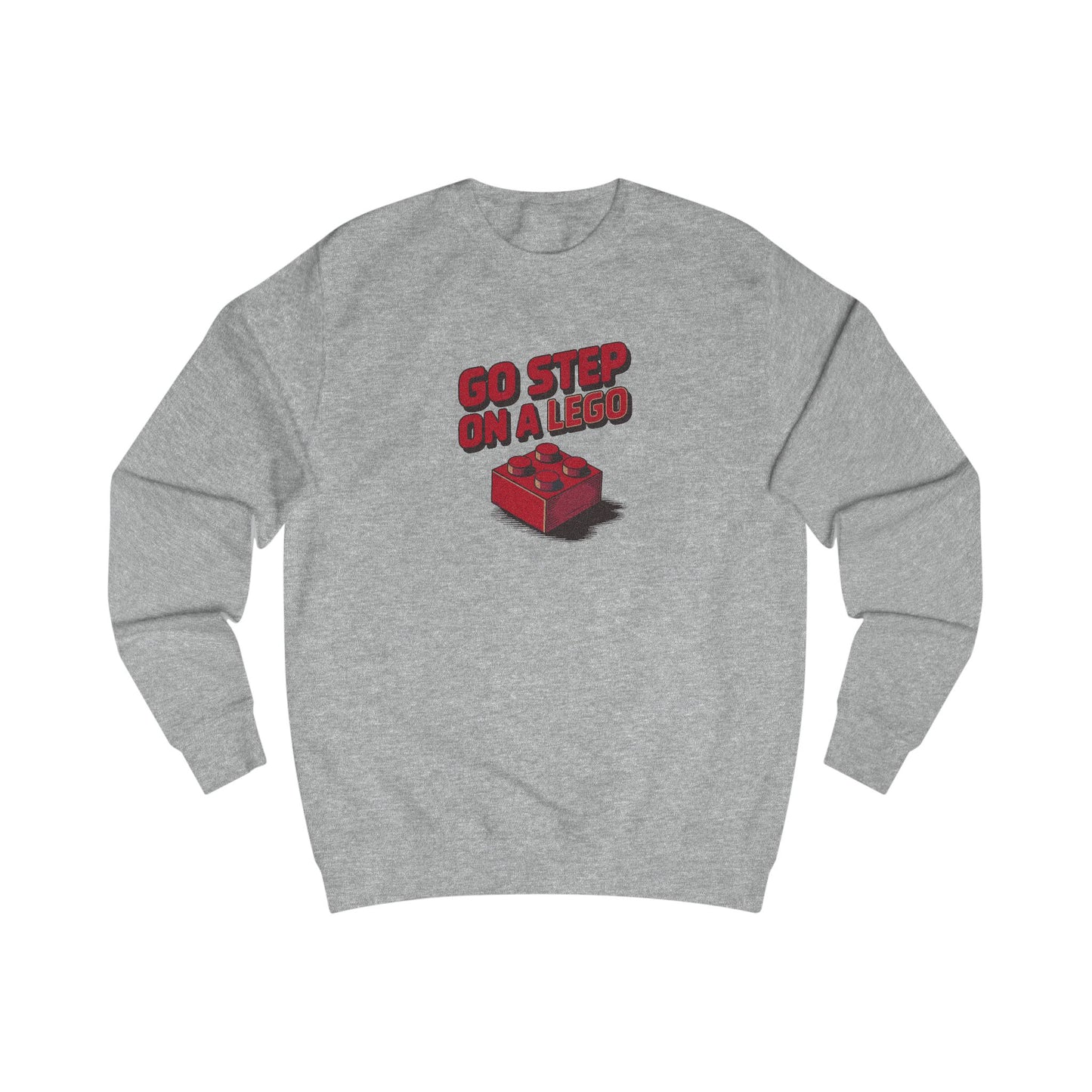 Go Step on a LEGO — Red Plastic Brick Retro Sweatshirt (Light)