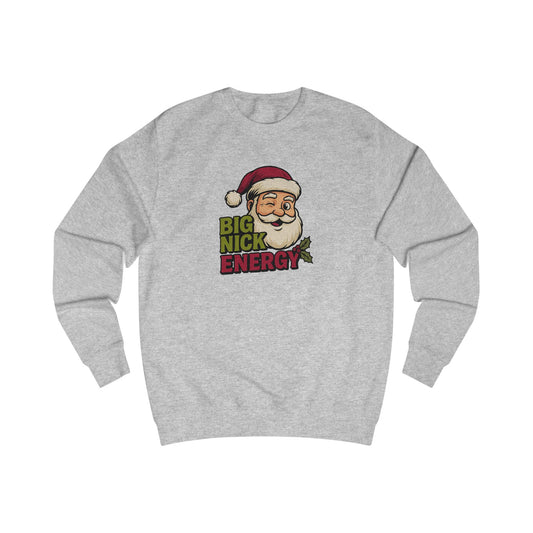 Big Nick Energy — Retro Santa Christmas Sweatshirt (Light)