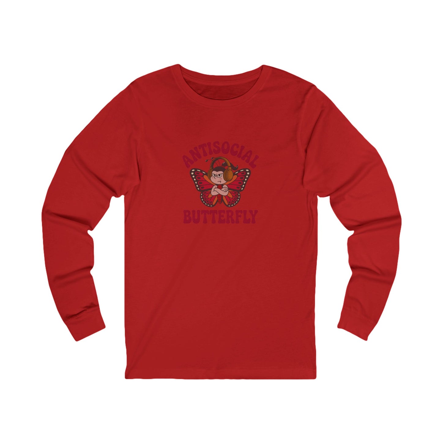 Antisocial Butterfly (Female) — Retro Workout Long Sleeve (Light)