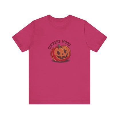 Current Mood (Cute Pumpkin) — Retro Halloween Tee (Light)